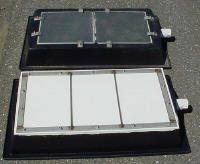 Fine bubble diffuser with a porous type media.Unit is filled with concrete for ballast and resides on pond floor